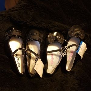 Lot of two black dress shoes.